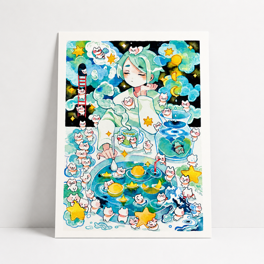 Midnight Cravings Series Mini Print | Kitty Soup | Koyamori (CAN)