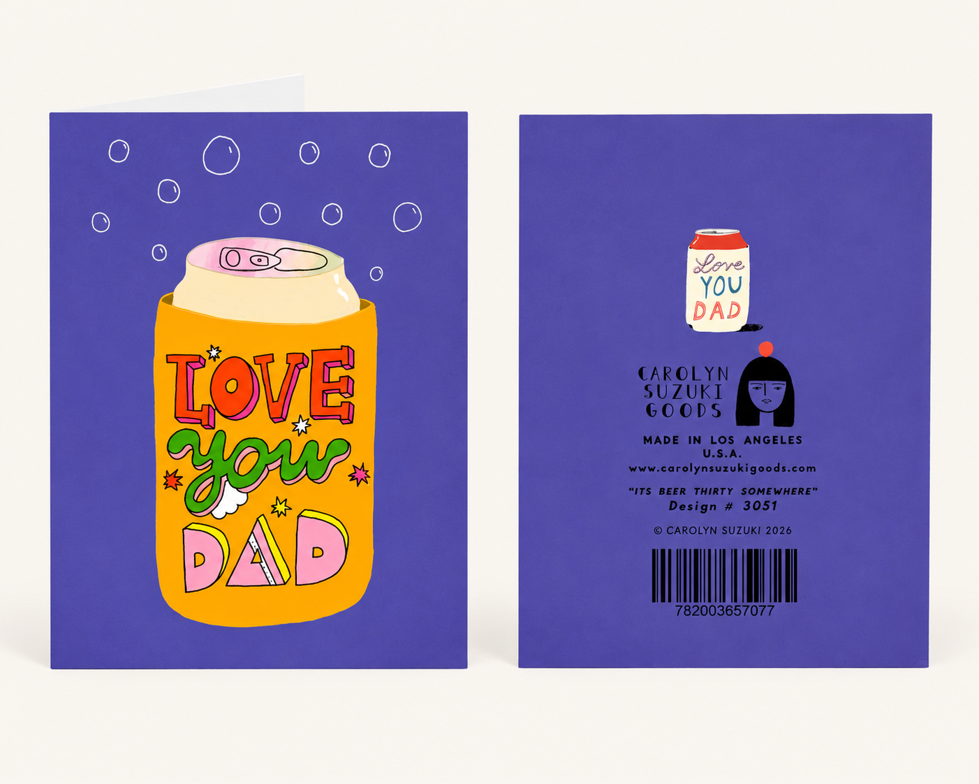 Beer Koozie Love Father's Day Card | Carolyn Suzuki (CA)