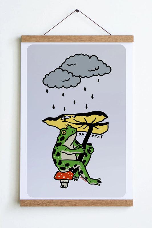Leaf Umbrella Art Print | Olivia Mew