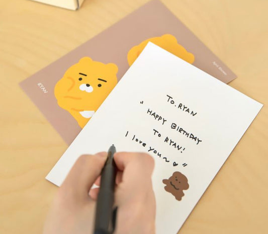 Ryan April Shower Postcard Sticker | Kakao Friends (Korea)