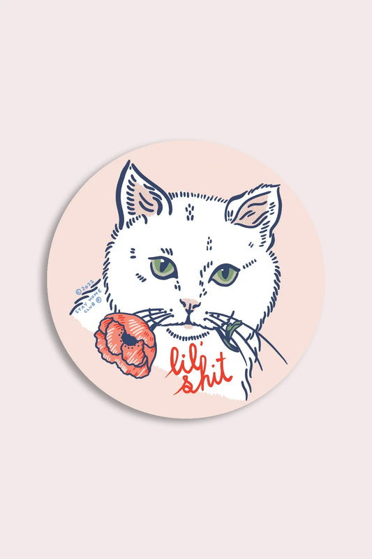 Lil Shit (Cat) Vinyl Sticker | Olivia Mew