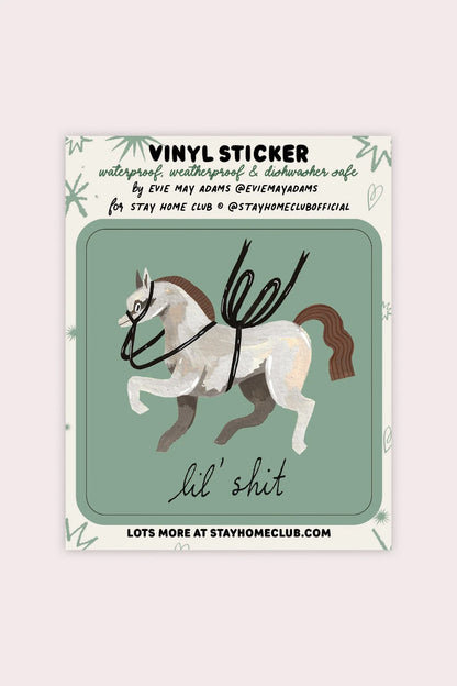 Lil' Shit (Horse) Vinyl Sticker | Evie May Adams