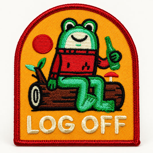 Log Off Embroidered Patch | The Little Friends of Printmaking (CA)