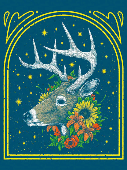 Whitetail & Flowers Screenprint | Logan Scmitt (WV)