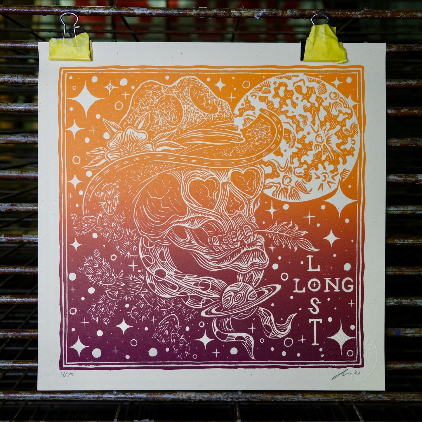 Long Lost Lino Cut Print | Luke Martin (MD)