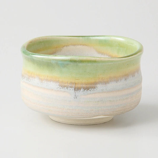 Straw Ash Glazed Matcha Bowl Pale Green Ash | Minoyaki (Japan)