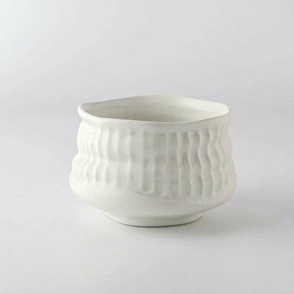Ceramic Handmade Matcha Bowl | White | Nimine (Japan)