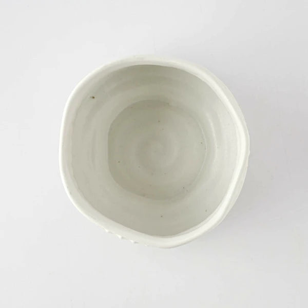 Ceramic Handmade Matcha Bowl | White | Nimine (Japan)