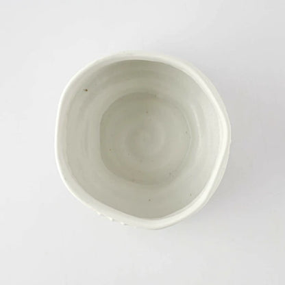 Ceramic Handmade Matcha Bowl | White | Nimine (Japan)