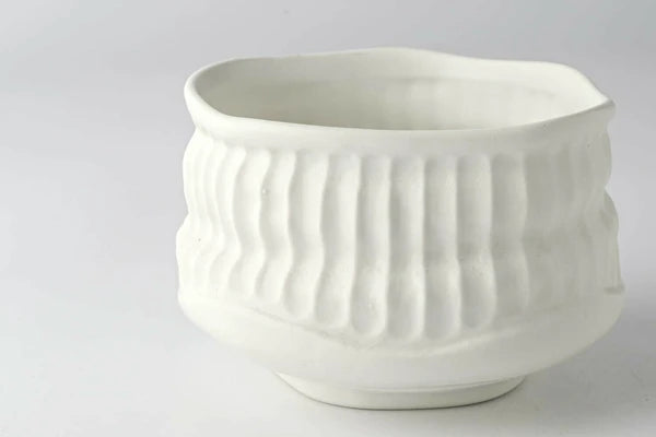Ceramic Handmade Matcha Bowl | White | Nimine (Japan)