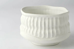 Ceramic Handmade Matcha Bowl | White | Nimine (Japan)
