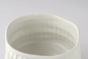 Ceramic Handmade Matcha Bowl | White | Nimine (Japan)