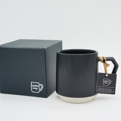 Stackable Ceramic Mug | 12 oz. | Matte Black | CHIPS Inc (Japan)