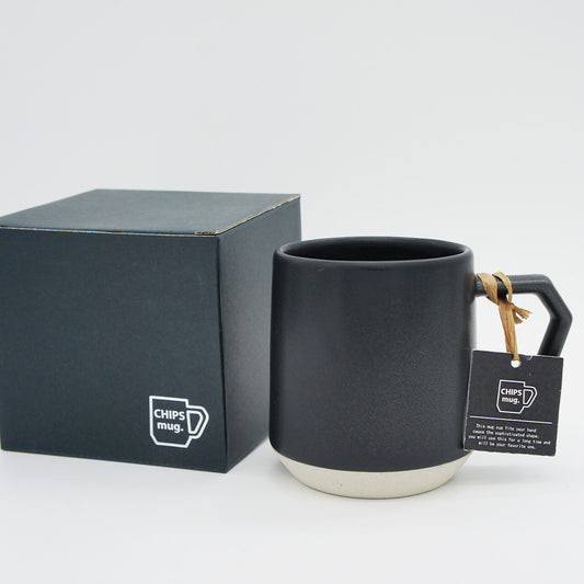 Stackable Ceramic Mug | 12 oz. | Matte Black | CHIPS Inc (Japan)