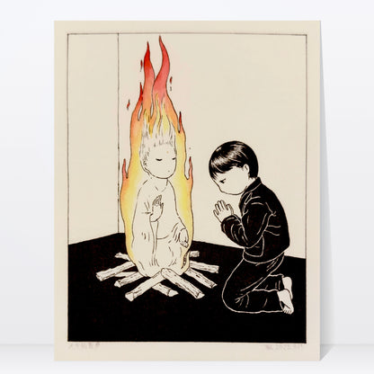 The Bodhisaattva in the Fire Art Print | Min Ding (CN)