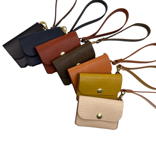 Leather Mini Clutch Wallet with Strap |  Woolly Made (Oregon)