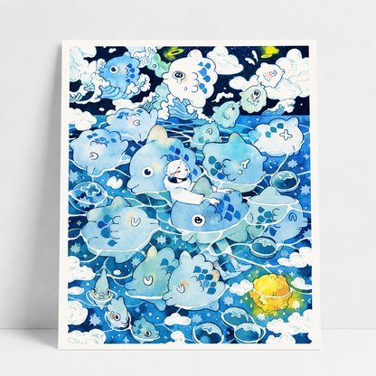 Moon Bathing Art Print | Koyamori (CAN)