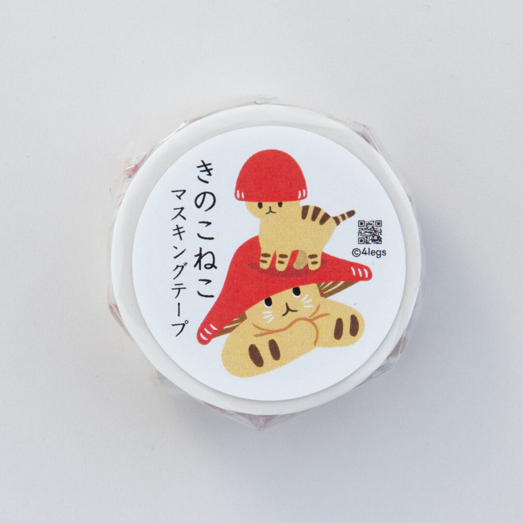 Mushroom Cat Washi Tape | 4legs (Japan)