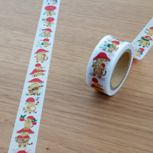 Mushroom Cat Washi Tape | 4legs (Japan)