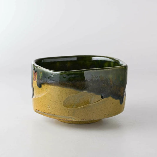 Ceramic Handmade Oribe Matcha Bowl | Seifu (Japan)