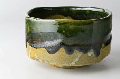 Ceramic Handmade Oribe Matcha Bowl | Seifu (Japan)