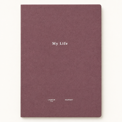 Laconic My Life Notebook with a mauve cover and My Life printed in white