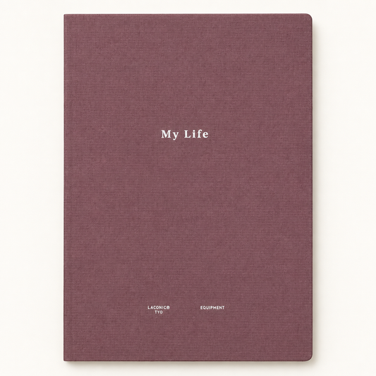 Laconic My Life Notebook with a mauve cover and My Life printed in white