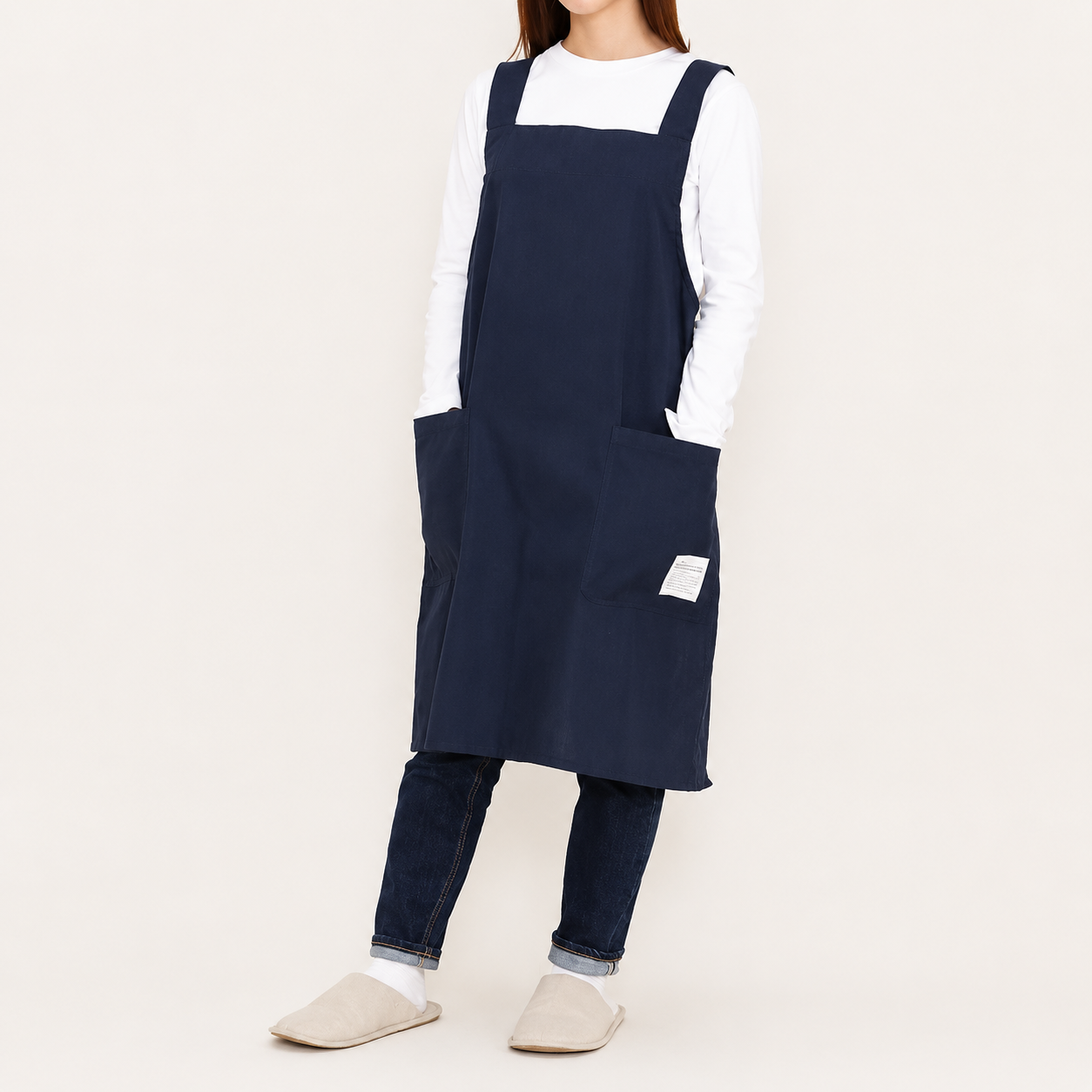 Cotton Cross Back Apron | Fuji Trade (Japan)