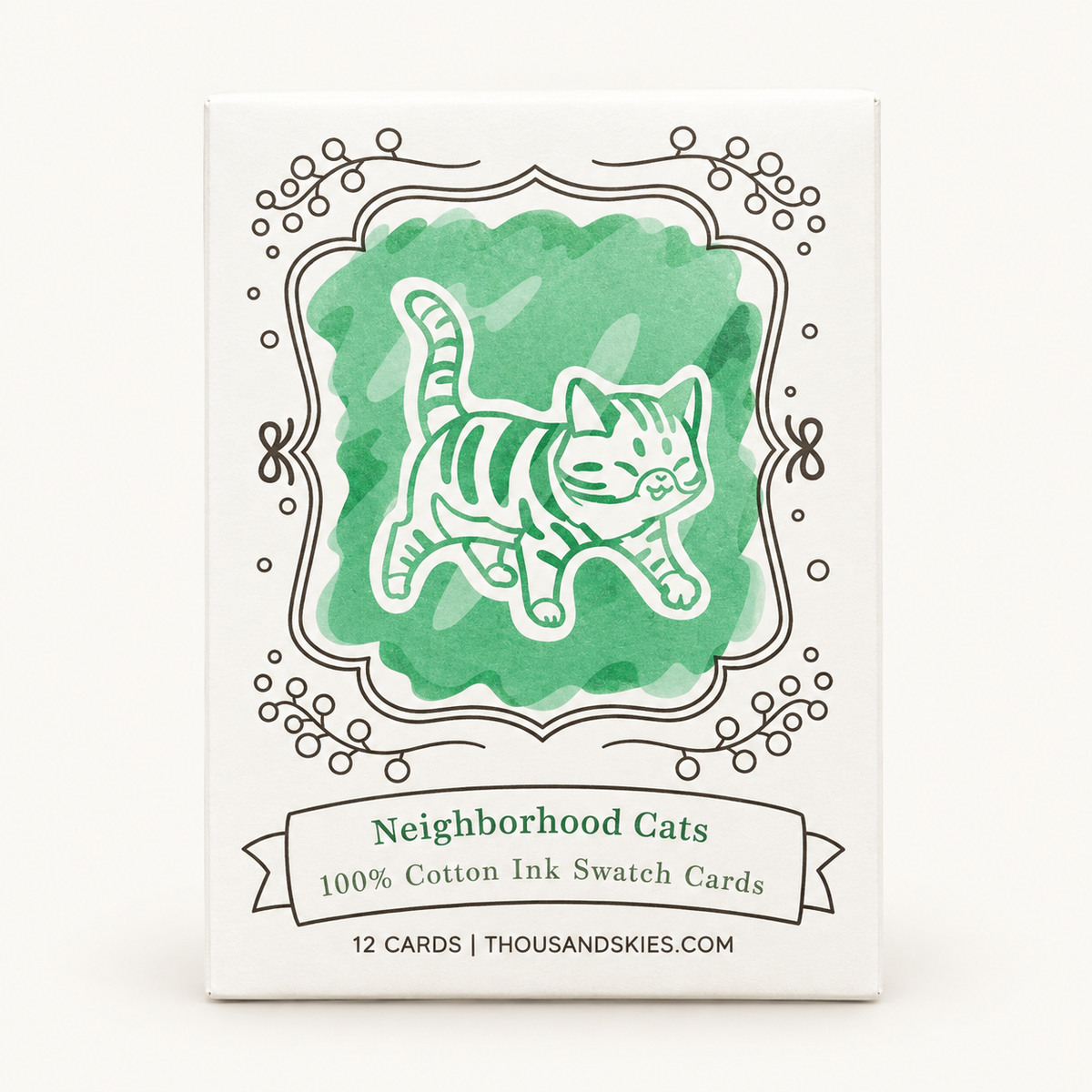 Neighborhood Cats Ink Swatch Cards | Pack of 12 | Thousand Skies (CA)