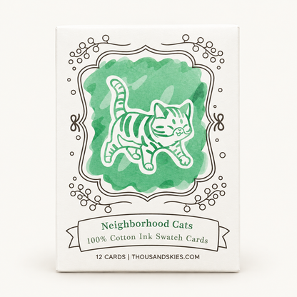 Neighborhood Cats Ink Swatch Cards | Pack of 12 | Thousand Skies (CA)