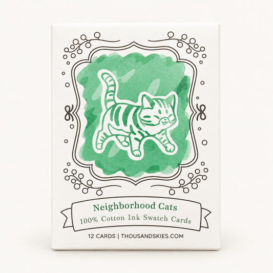 Neighborhood Cats Ink Swatch Cards | Pack of 12 | Thousand Skies (CA)