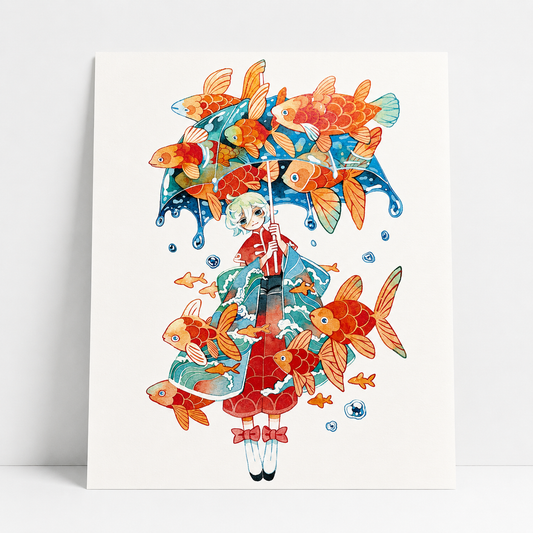 Ocean Umbrella Art Print | Koyamori (CAN)