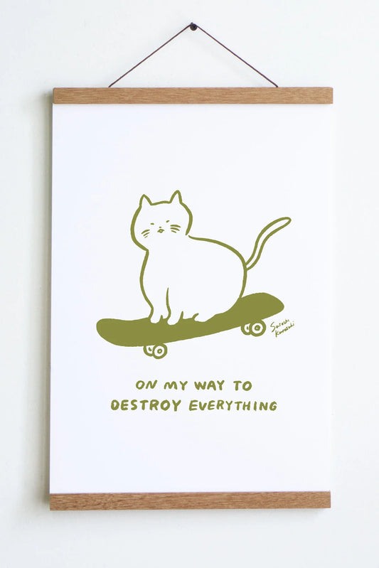 Sk8 Cat Art Print | Satoshi Kurosaki