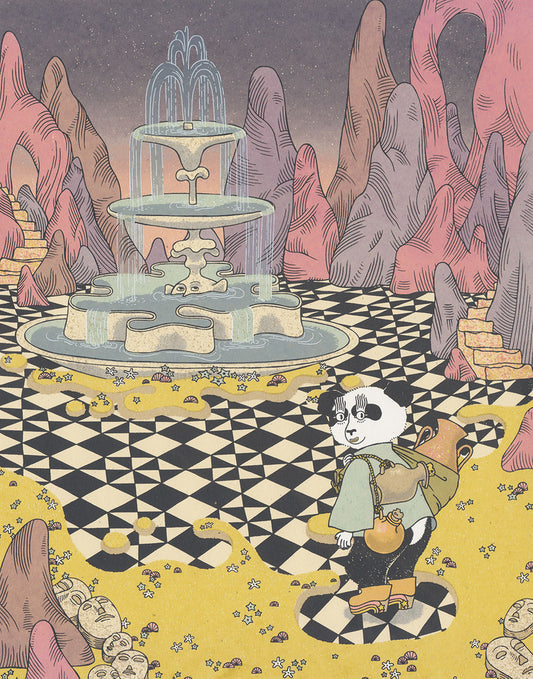 Panda at Fountain Screen Print | Daria Tessler (OR)
