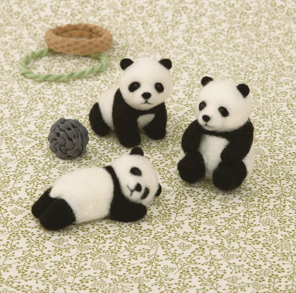 Needle Felting Kit | Baby Pandas | Hamanaka (Japan)
