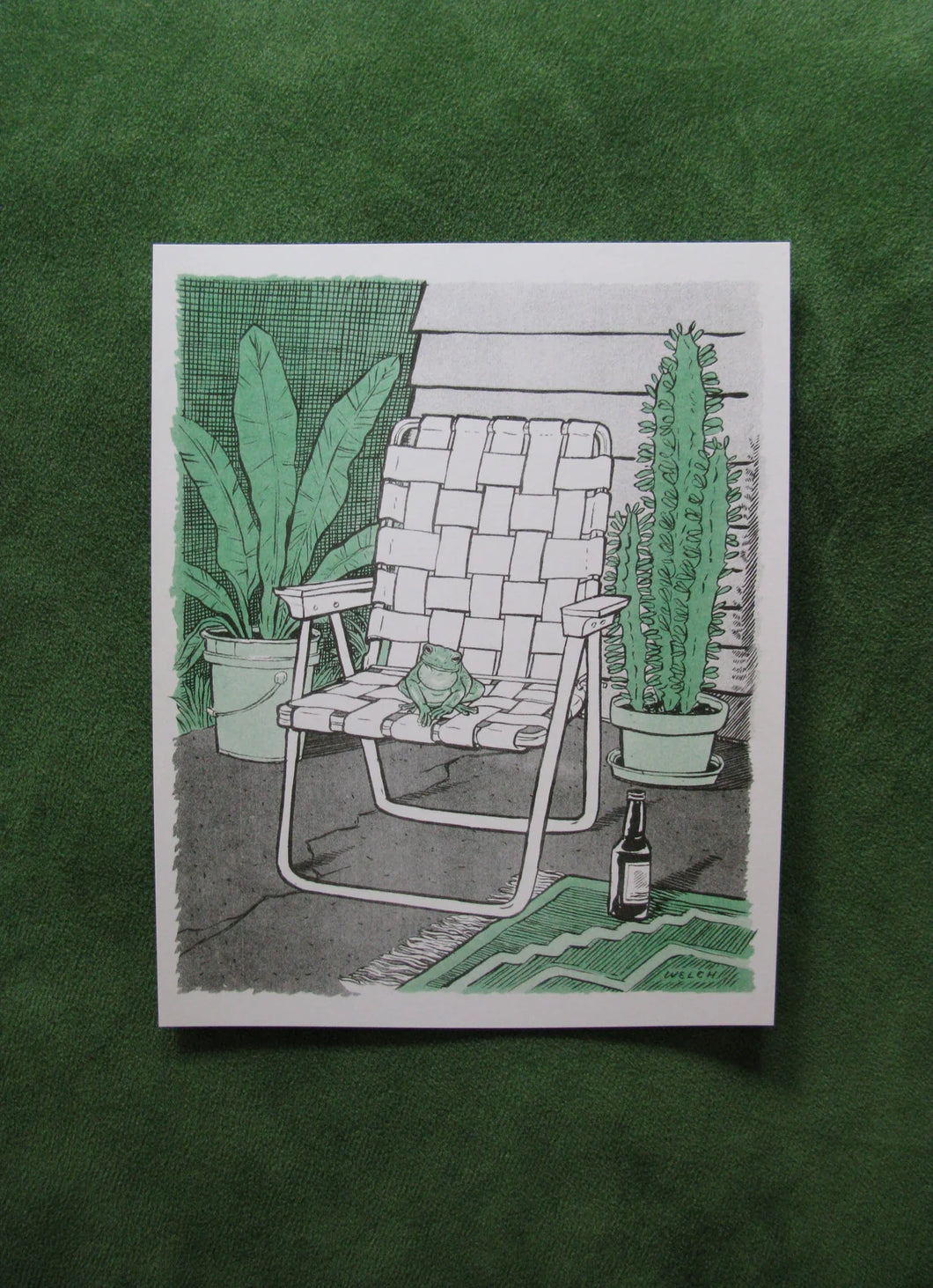 Patio Frog Risograph Print | Sarah Welch (TX)