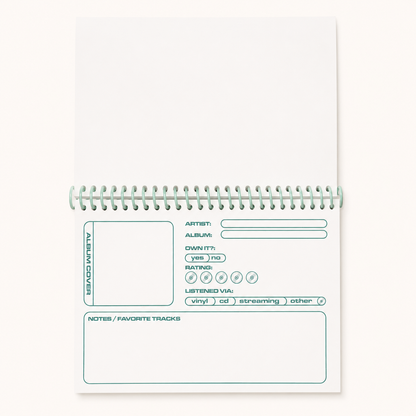 Audio Log Album Listening Journal | Play Nice Press (TX)