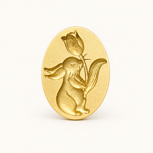Rabbit and Tulip Wax Seal Stamp | WOODPEPE (Japan)