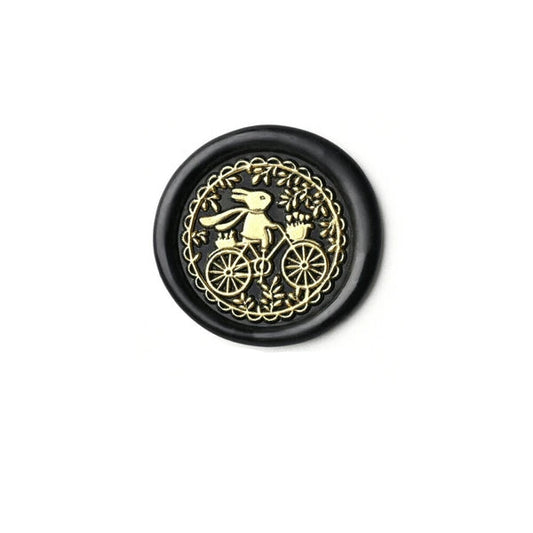 Biking Bunny Wax Seal Stamp | WOODPEPE (Japan)
