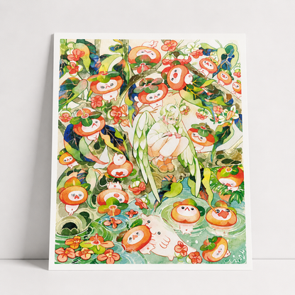 Ripe Persimmons Art Print | Koyamori (CAN)