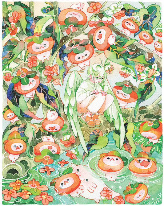 Ripe Persimmons Art Print | Koyamori (CAN)