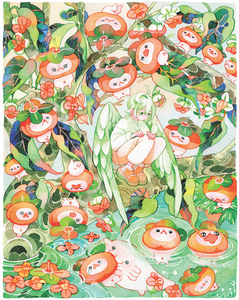 Ripe Persimmons Art Print | Koyamori (NY)