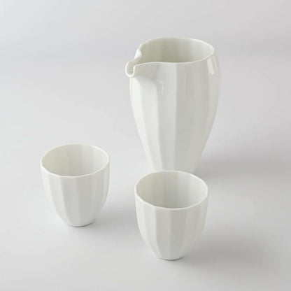 Ceramic Hibiki Sake Set | White | Miyama(Japan)