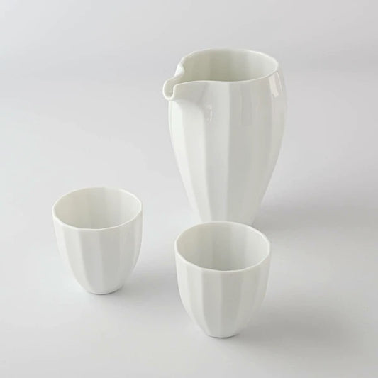 Ceramic Hibiki Sake Set | White | Miyama(Japan)