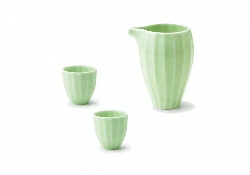 Ceramic Hibiki Sake Set | Jade | Miyama(Japan)