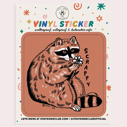 Scrappy Raccoon Vinyl Sticker | Olivia Mew (CAN)
