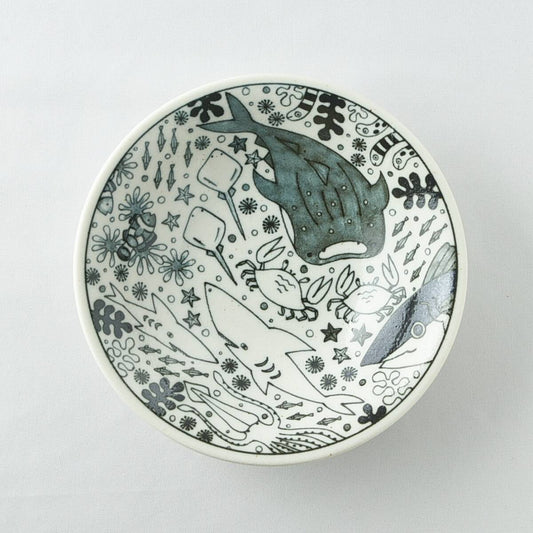 Happy Sea Creatures Ceramic Donburi Bowl (Japan)