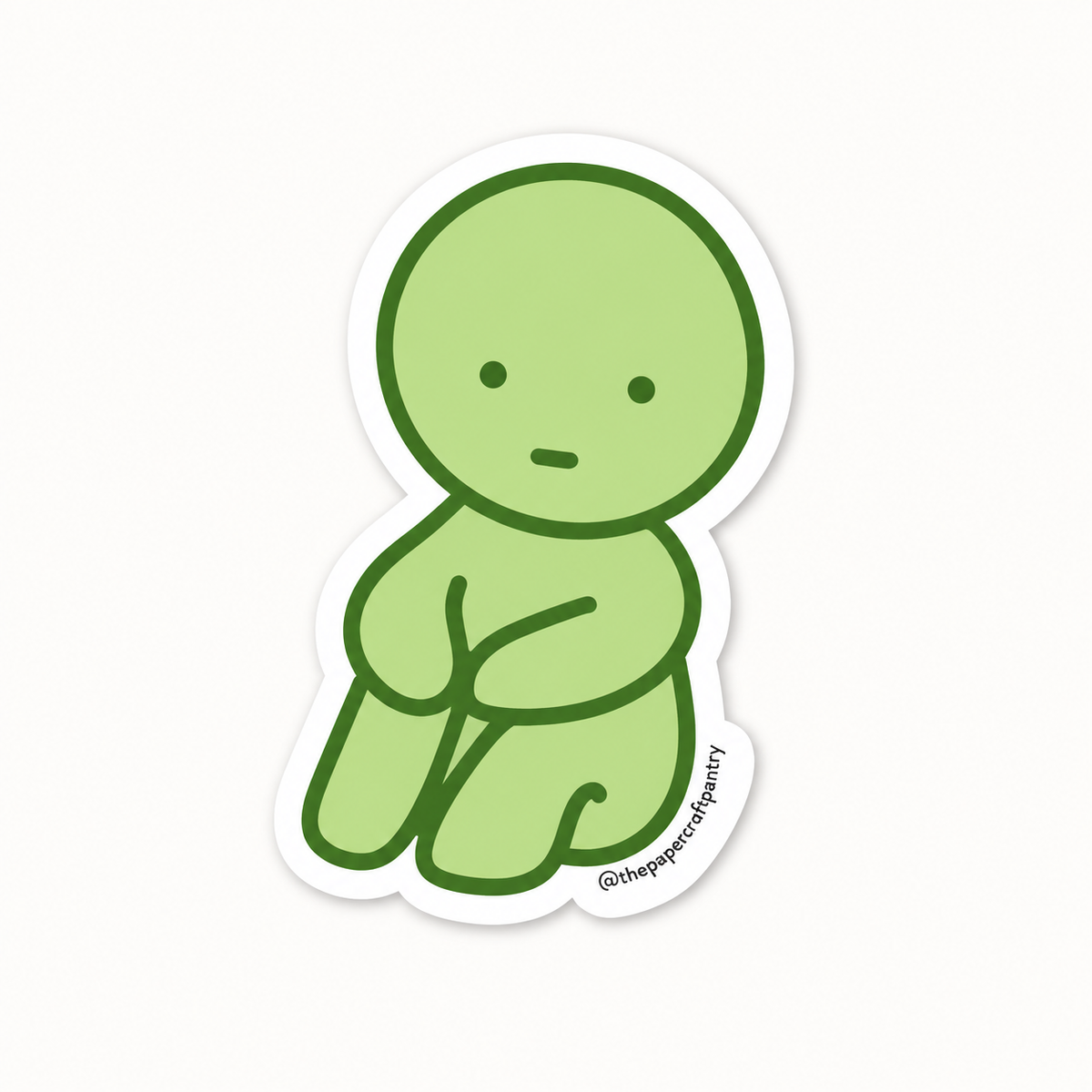 Sitting Green Guy Vinyl Sticker | Paper + Craft Pantry (TX)