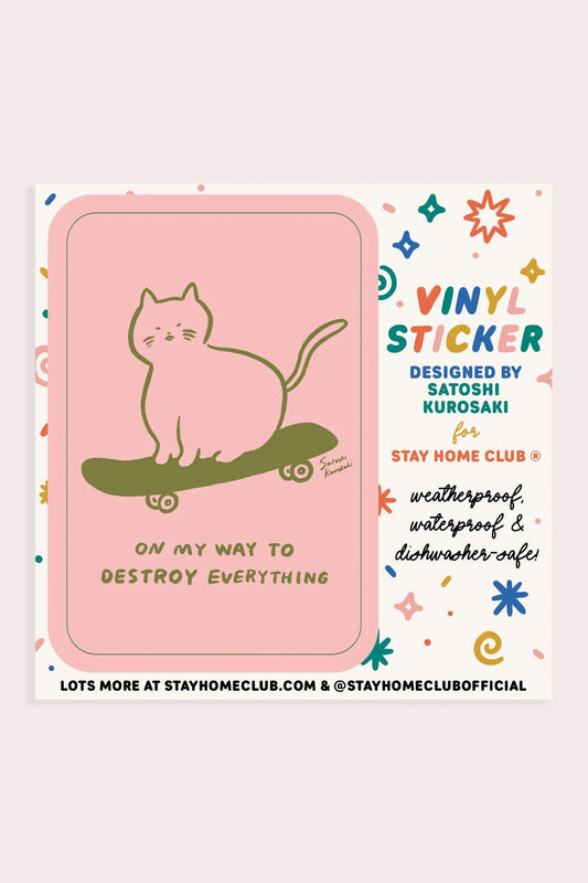 Sk8 Cat Vinyl Sticker | Satoshi Kurosaki
