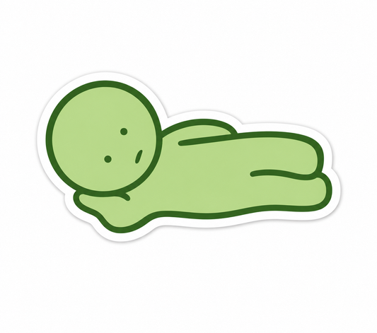 Lounging Green Guy Vinyl Sticker | Paper + Craft Pantry (TX)